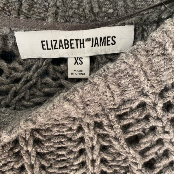 Elizabrth and James crop sweater gray size xs excellent cashmere angora wool - Picture 2 of 4